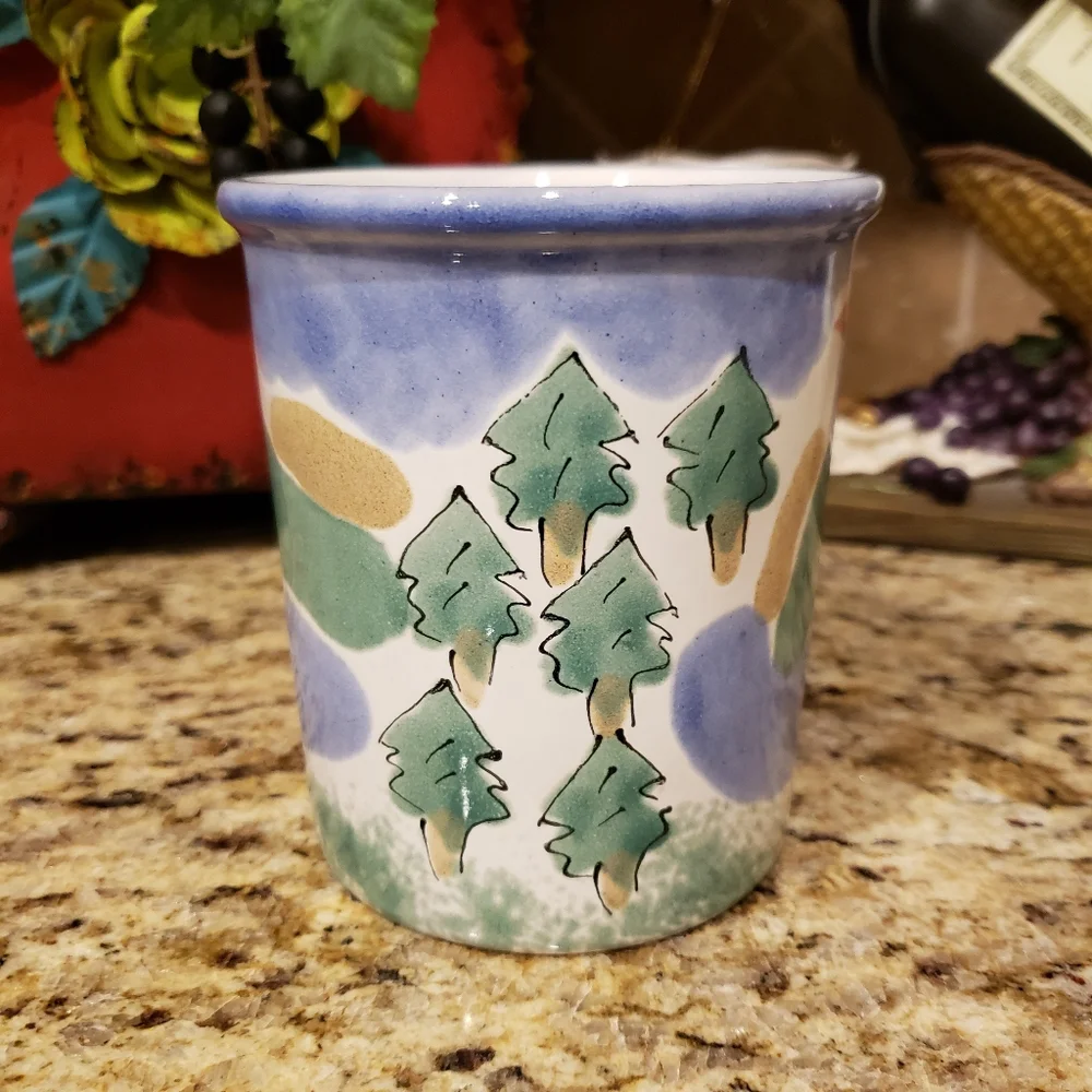 ITALIAN POTTERY Hand Painted Golf Course⛳ Mug NWOT